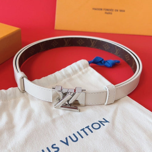 Louis Vuitton GO-14 20MM BELT IN WHITE CALFSKIN SILVER HARDWARE