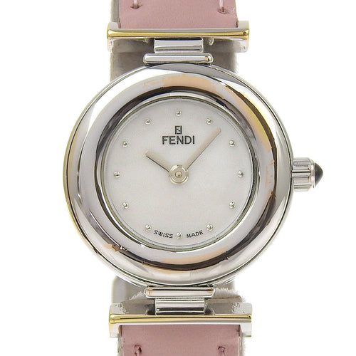 Fendi Stainless Steel Leather Quartz Watch 320L