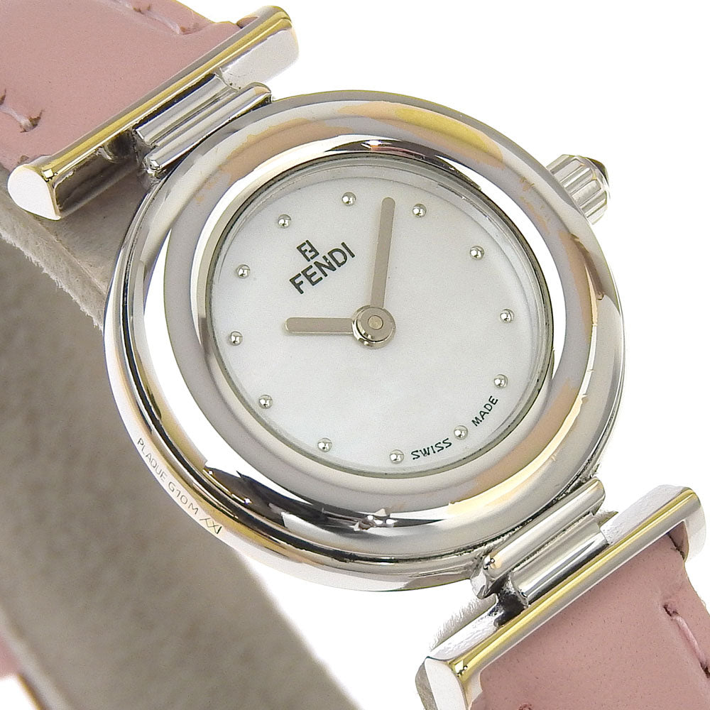 Fendi Stainless Steel Leather Quartz Watch 320L