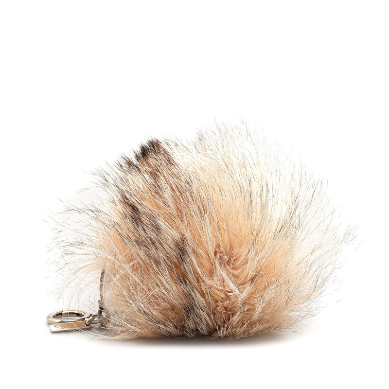 Fendi Monster Fur Keychain Charm Orange Red