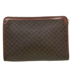 CELINE Macadam Canvas Clutch Bag PVC Leather Brown  im378