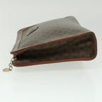 CELINE Macadam Canvas Clutch Bag PVC Leather Brown  im378