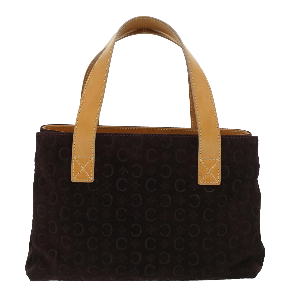 CELINE Macadam Canvas Clutch Hand Bag PVC Leather 3Set Brown purple  im395