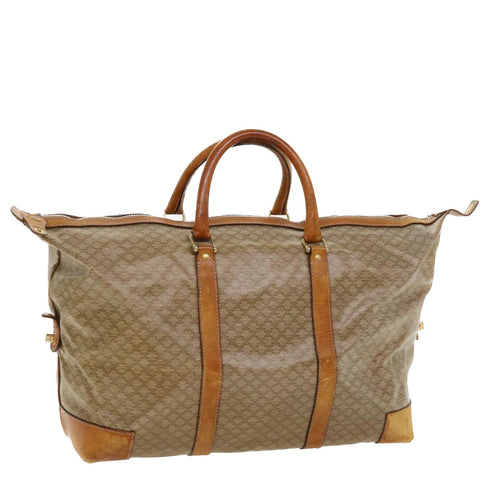 CELINE Macadam Canvas Boston Bag PVC Leather Beige  im402