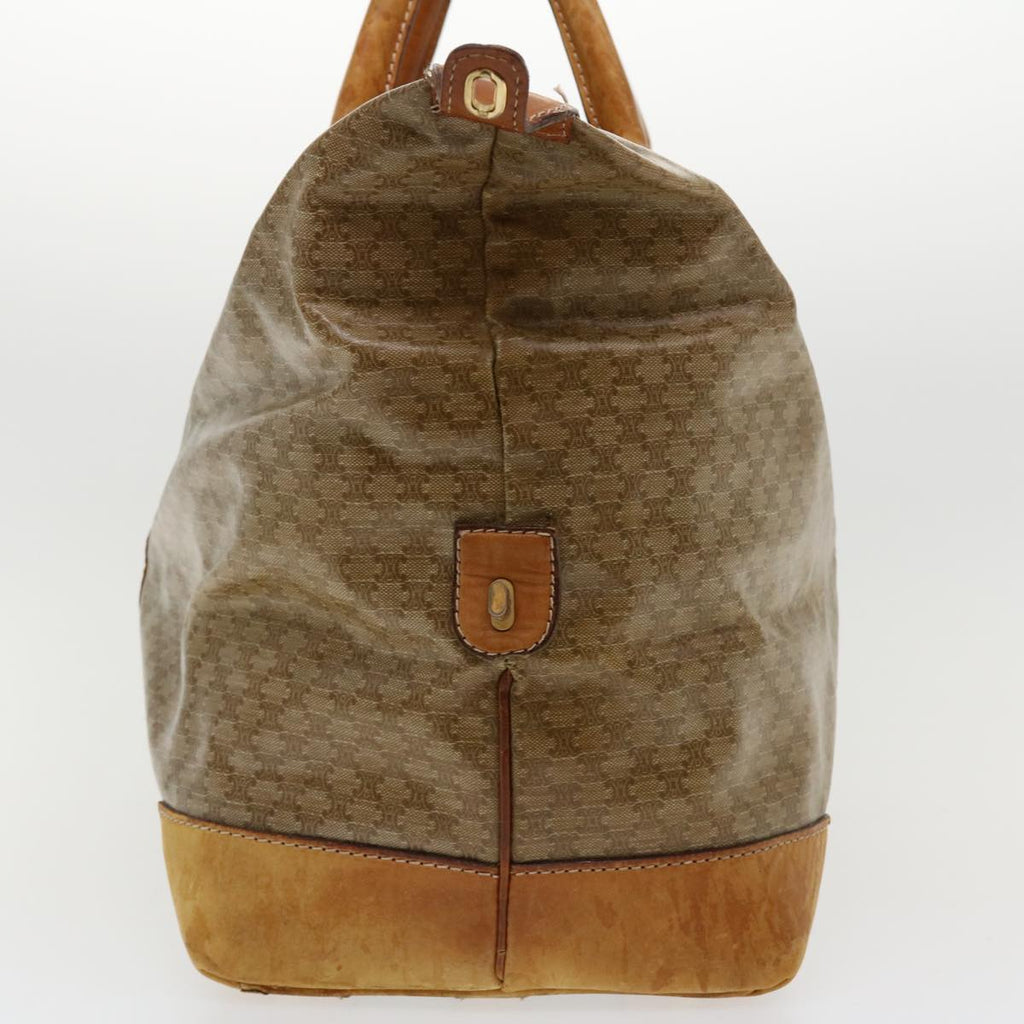 CELINE Macadam Canvas Boston Bag PVC Leather Beige  im402