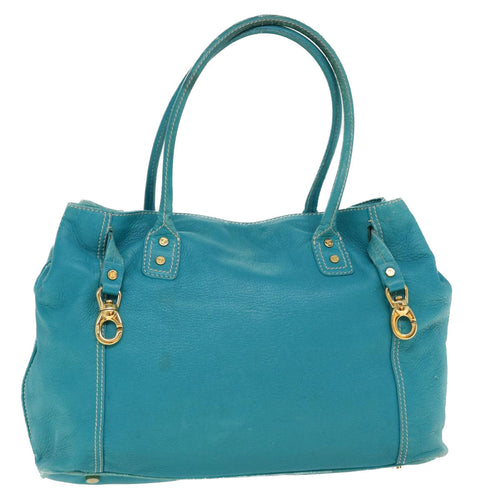 CELINE Shoulder Bag Leather Light Blue  im428