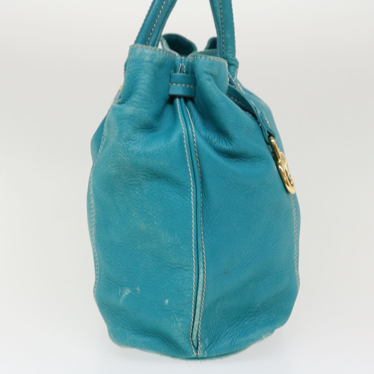 CELINE Shoulder Bag Leather Light Blue  im428
