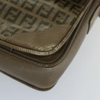 FENDI Zucchino Canvas Shoulder Bag Coated Canvas Brownim452