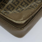 FENDI Zucchino Canvas Shoulder Bag Coated Canvas Brownim452