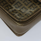 FENDI Zucchino Canvas Shoulder Bag Coated Canvas Brownim452