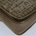 FENDI Zucchino Canvas Shoulder Bag Coated Canvas Brownim452