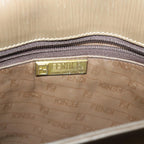 FENDI Zucchino Canvas Shoulder Bag Coated Canvas Brownim452