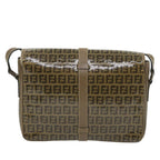 FENDI Zucchino Canvas Shoulder Bag Coated Canvas Brownim452