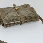FENDI Zucchino Canvas Shoulder Bag Coated Canvas Brownim452