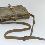 FENDI Zucchino Canvas Shoulder Bag Coated Canvas Brownim452