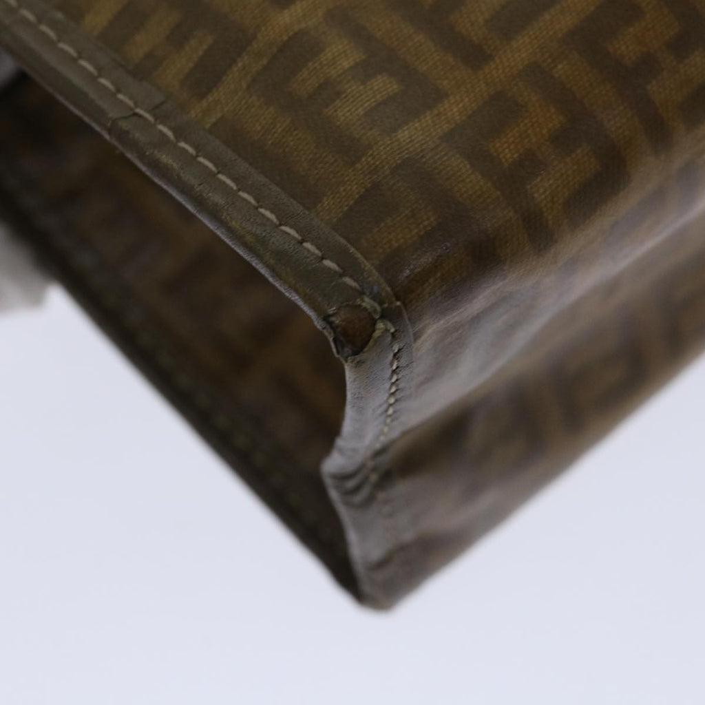 FENDI Zucchino Canvas Clutch Bag Brownim455