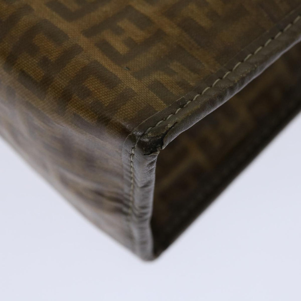 FENDI Zucchino Canvas Clutch Bag Brownim455