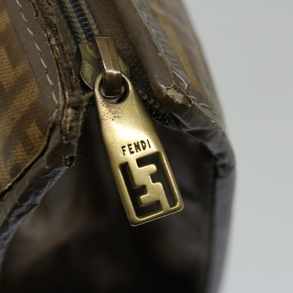 FENDI Zucchino Canvas Clutch Bag Brownim455