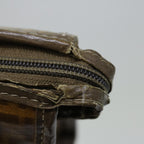FENDI Zucchino Canvas Clutch Bag Brownim455
