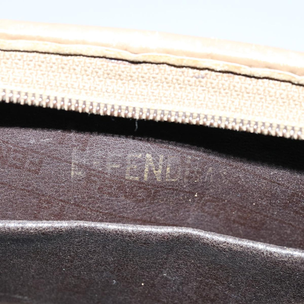 FENDI Zucchino Canvas Clutch Bag Brownim455