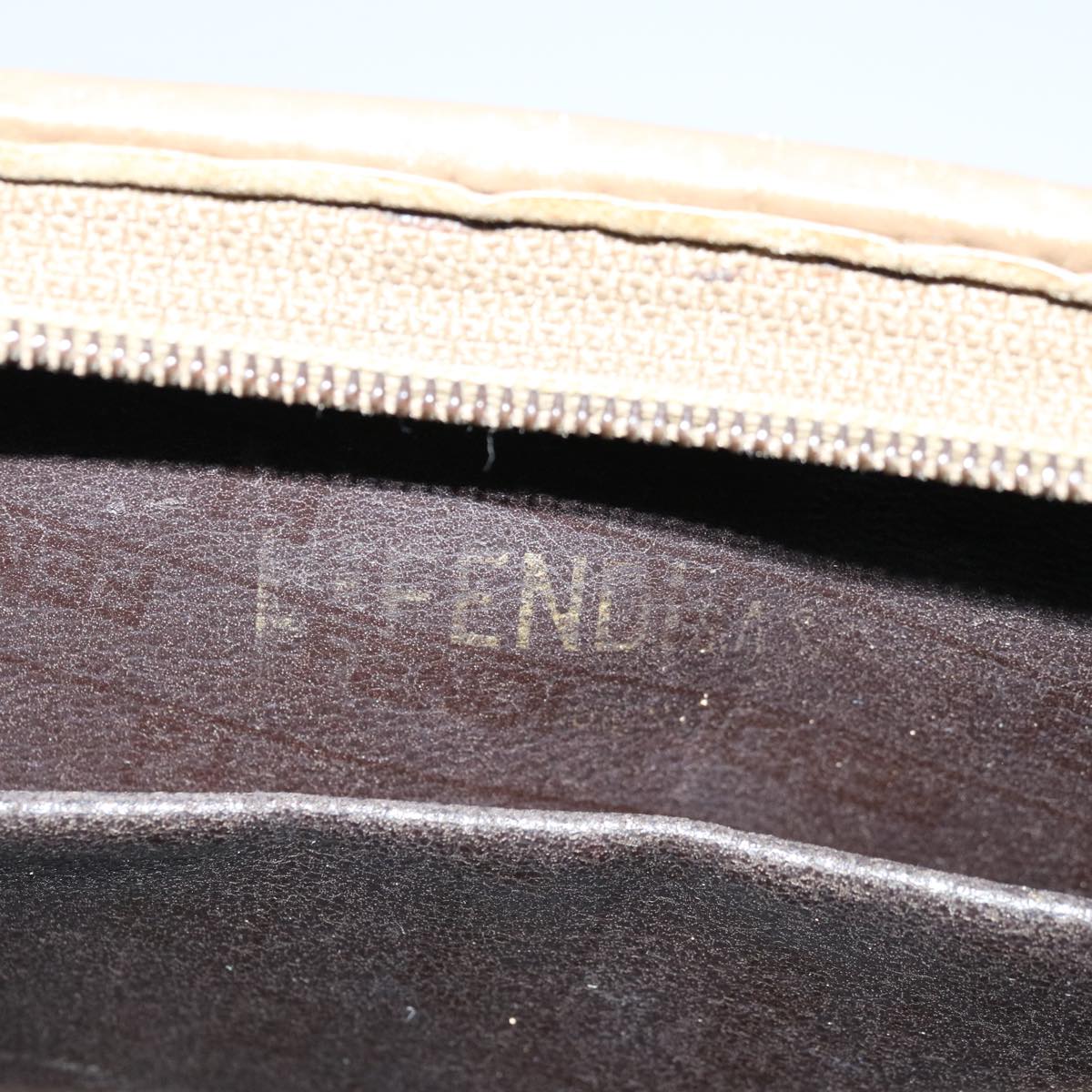 FENDI Zucchino Canvas Clutch Bag Brownim455
