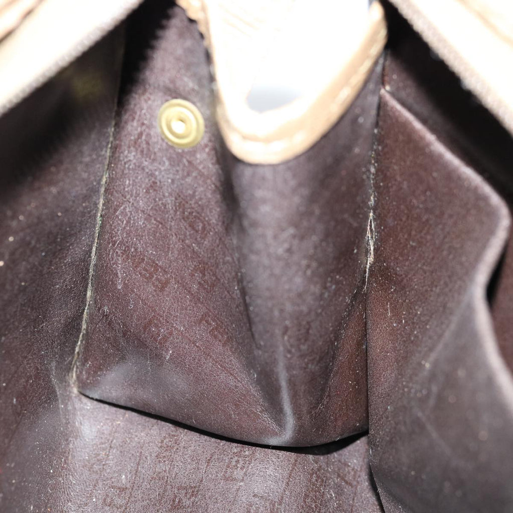 FENDI Zucchino Canvas Clutch Bag Brownim455