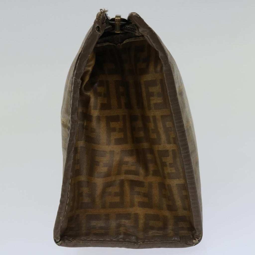 FENDI Zucchino Canvas Clutch Bag Brownim455