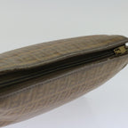 FENDI Zucchino Canvas Clutch Bag Brownim455
