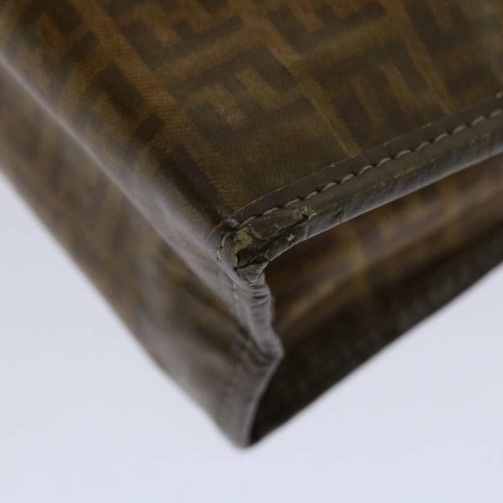 FENDI Zucchino Canvas Clutch Bag Brownim455