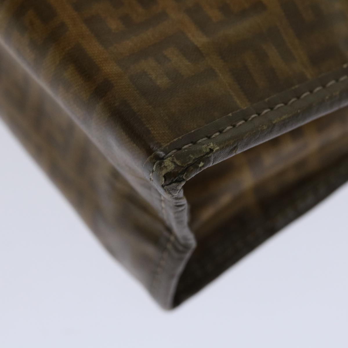 FENDI Zucchino Canvas Clutch Bag Brownim455