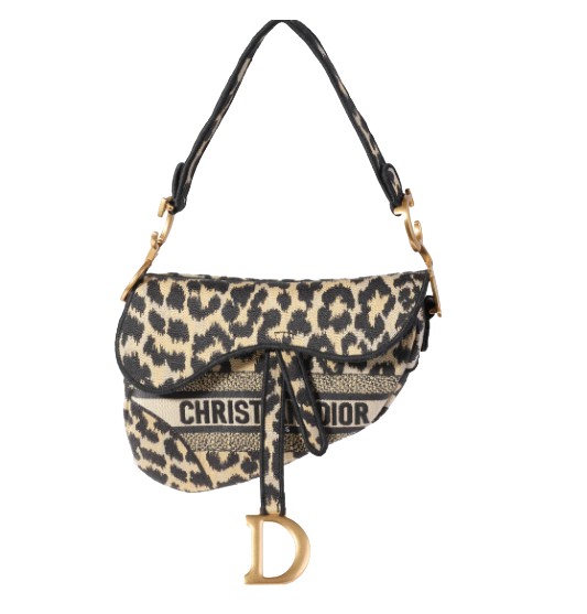 Dior Beige Multicolor Mizza Embroidery Saddle Bag