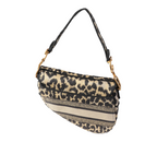 Dior Beige Multicolor Mizza Embroidery Saddle Bag