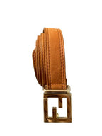 Fendi Camel FF Logo Belt 38