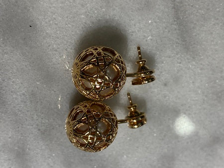 Christian Dior Gold Pearl Secret Cannage Mise En Dior Tribales Earrings