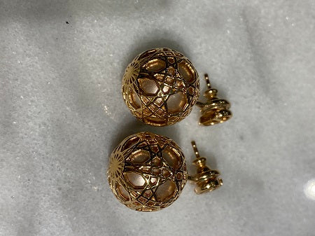 Christian Dior Gold Pearl Secret Cannage Mise En Dior Tribales Earrings