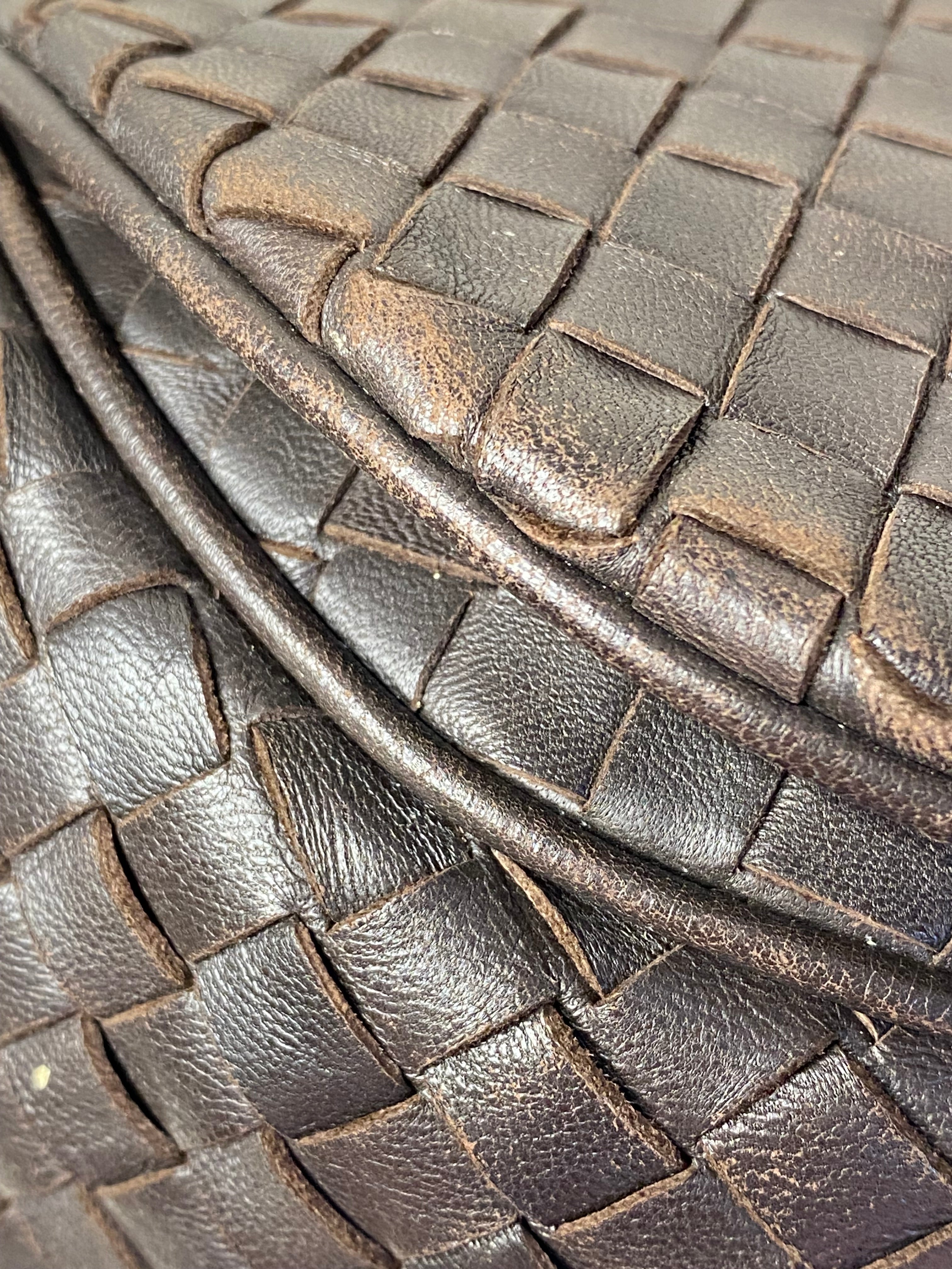 Bottega Veneta Brown Intrecciato Woven Nappa Crossbody Bag