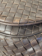Bottega Veneta Brown Intrecciato Woven Nappa Crossbody Bag