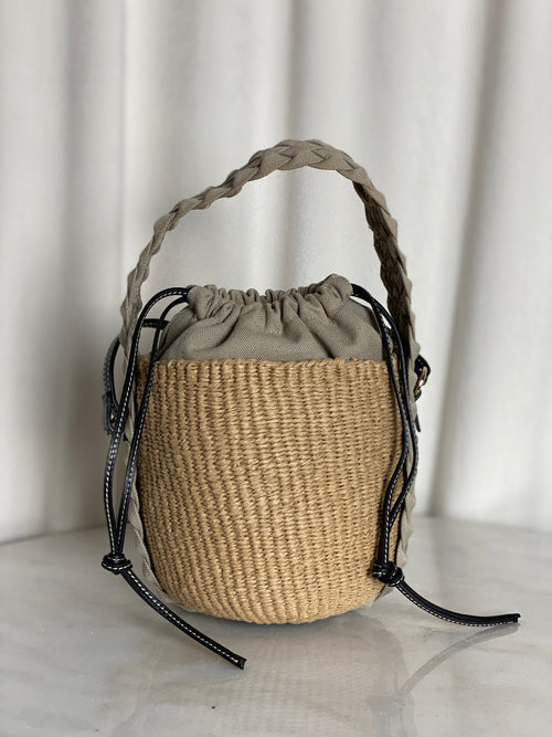 Chloe Bicolor Woody Basket Small Bag