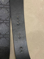 Christian Dior Black Studded D Buckle Belt