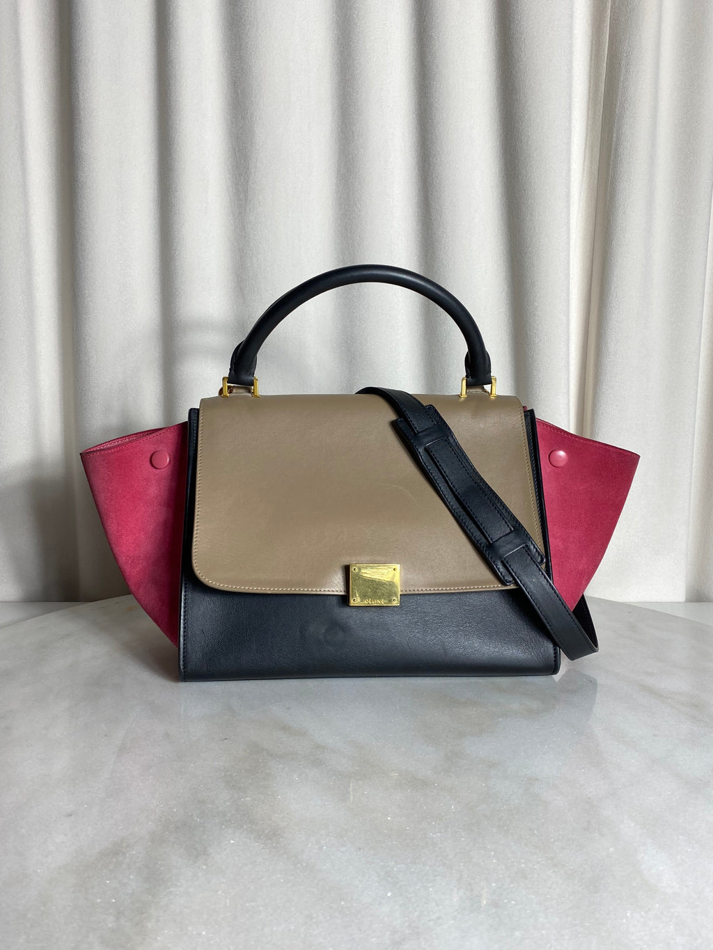 Celine Tricolor Trapeze Top Handle Bag