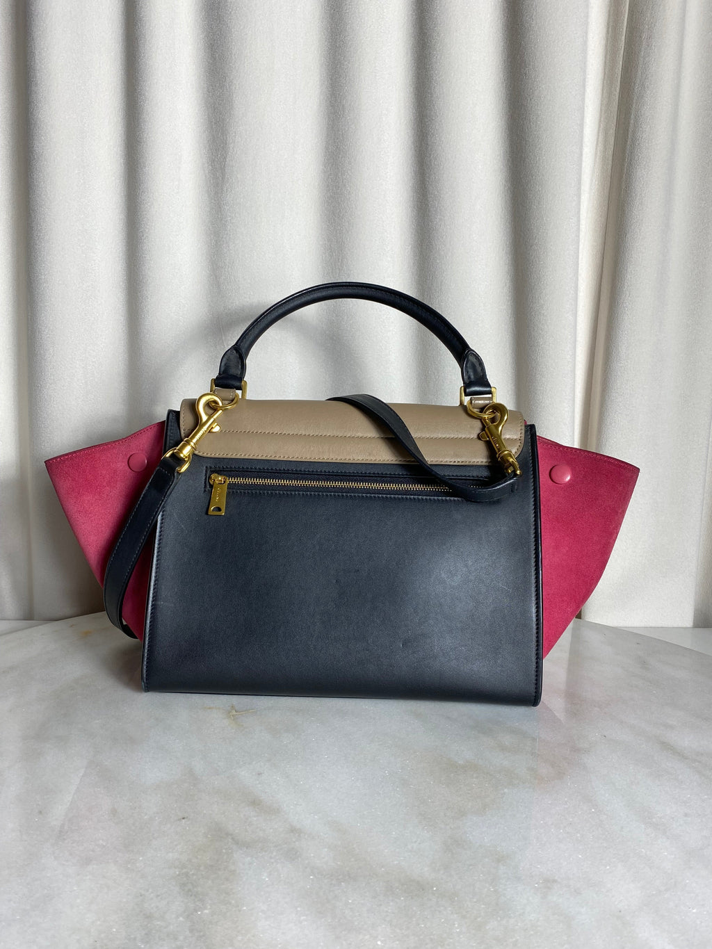 Celine Tricolor Trapeze Top Handle Bag