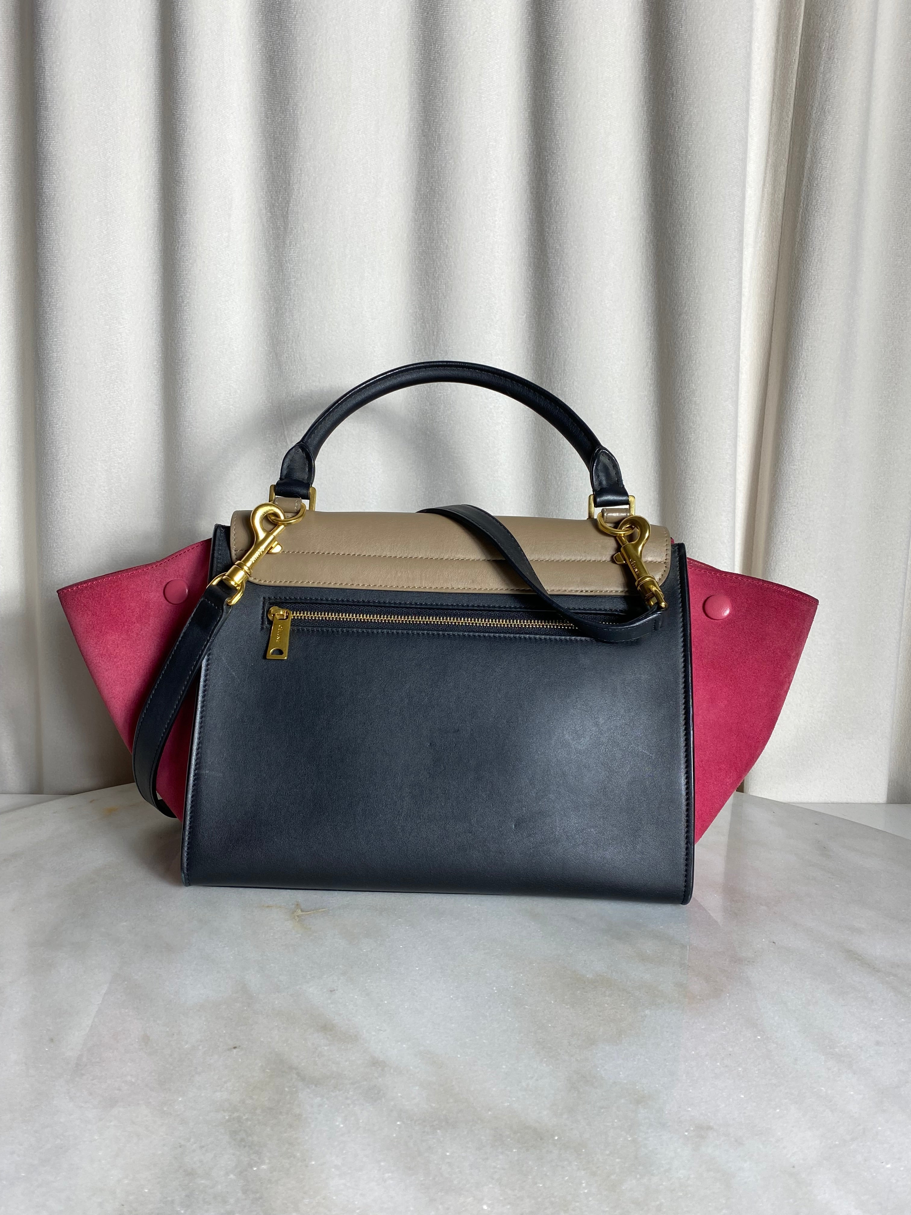 Celine Tricolor Trapeze Top Handle Bag