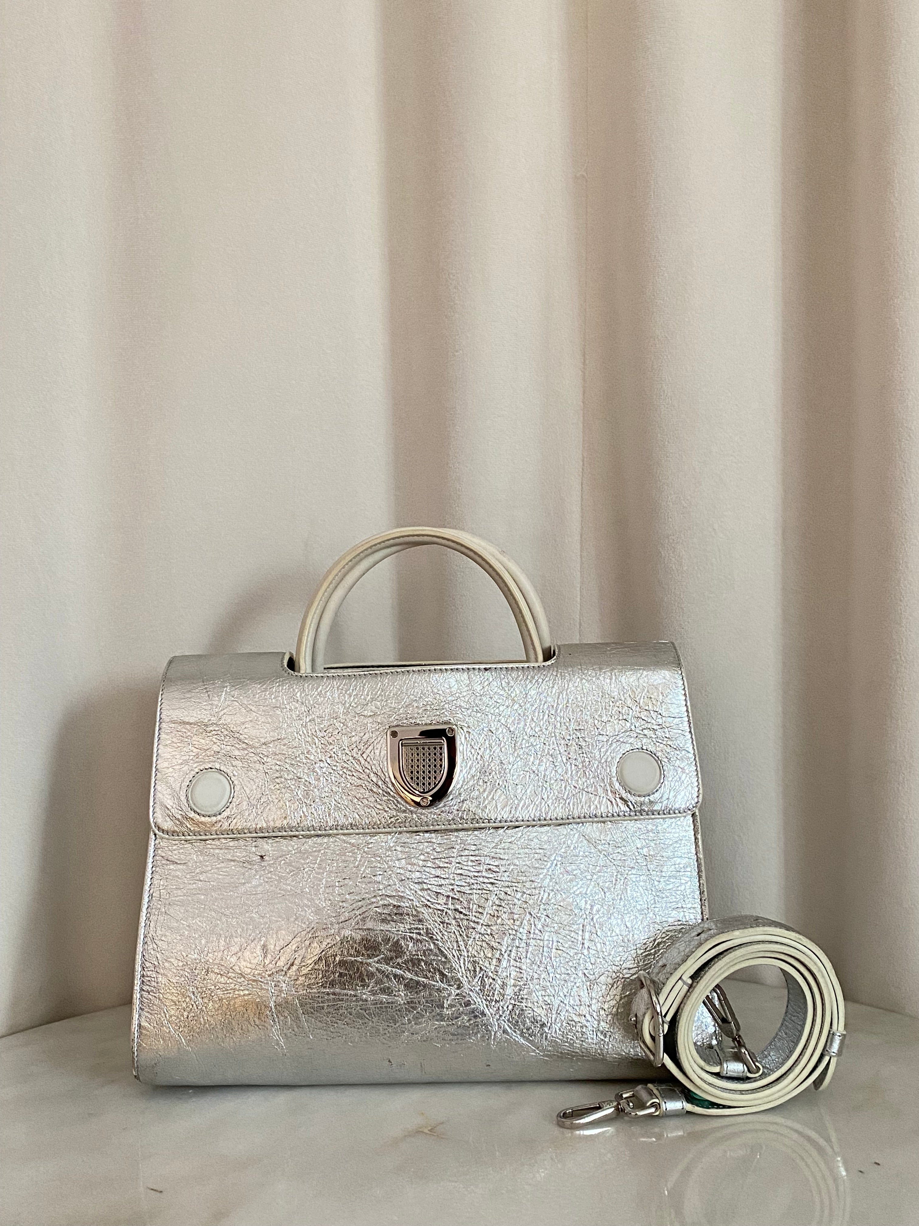Christian Dior Silver Diorever Tote Bag