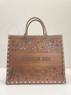 Christian Dior Brown Tote Book Sculpted Bag