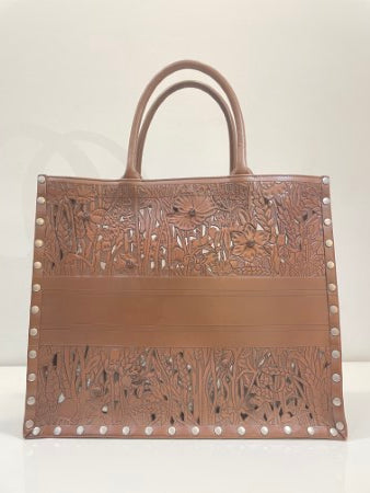 Christian Dior Brown Tote Book Sculpted Bag