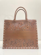 Christian Dior Brown Tote Book Sculpted Bag