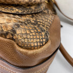 Chloe Brown Python Paraty Tote Shoulder Bag