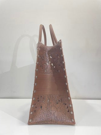 Christian Dior Brown Tote Book Sculpted Bag