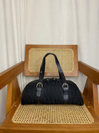 Christian Dior Bicolor Printed Embroidered Flower Tote Bag