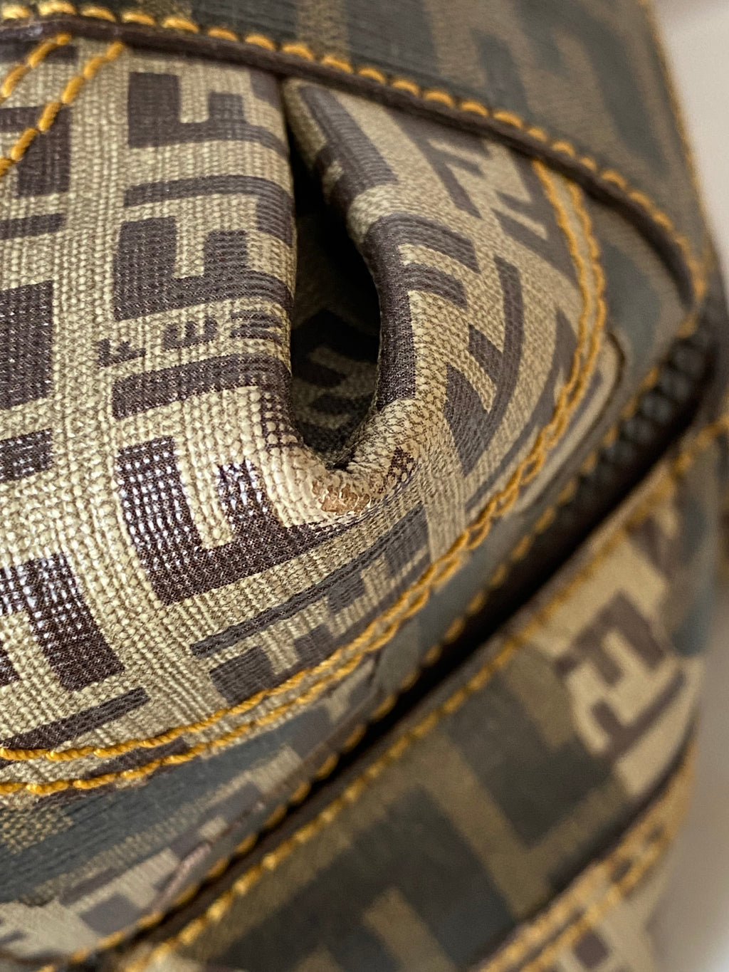 Fendi Tobacco Zucca Boston L.E Top Handle Bag